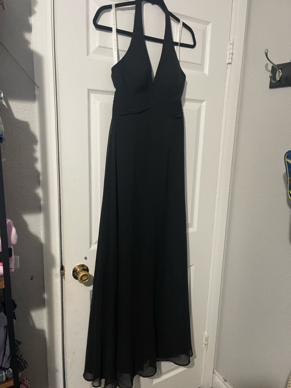 Azazie Black Halter Maxi Dress